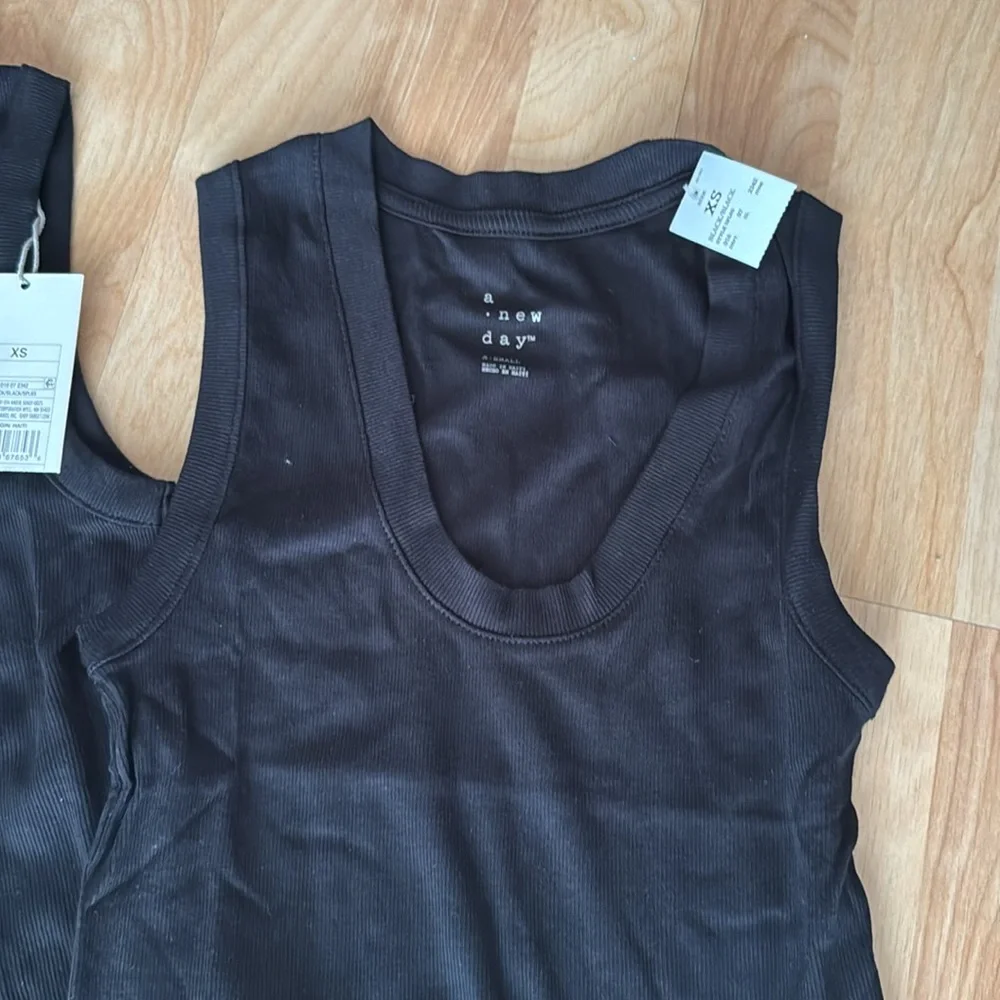 Black Ribbed Tank Tops, Size XS, NEW, Women’s - Picture 4 of 5